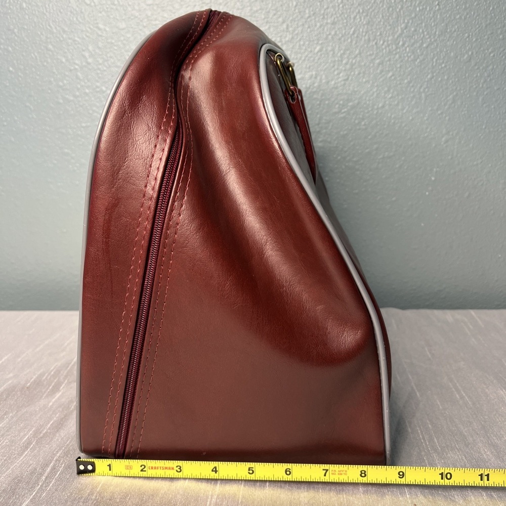 Vintage 70s Don Carter Single Bowling Ball Bag: Marble Red Black Grey Wave - Picture 3 of 11
